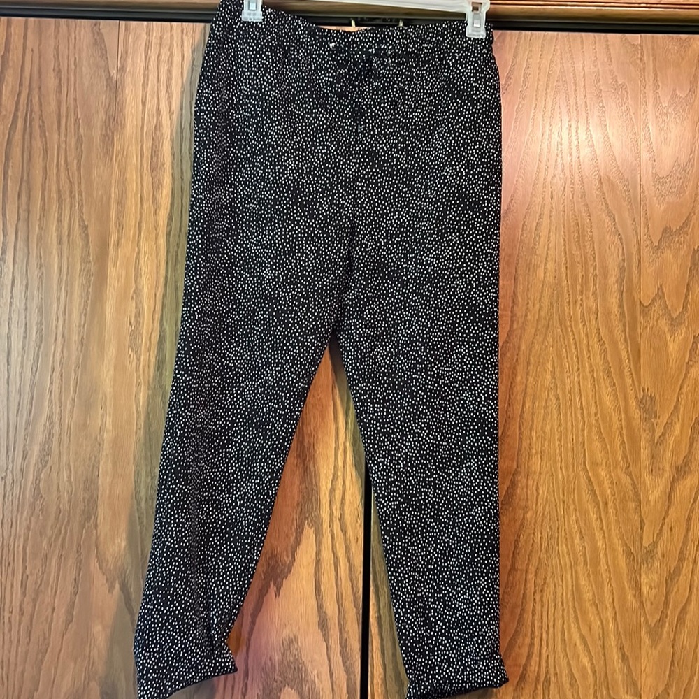 Straight legged polka dotted pants